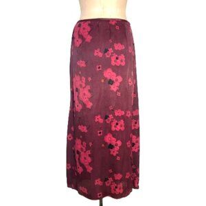 Vintage Y2K 90s 00s satiny maxi floral pencil skirt